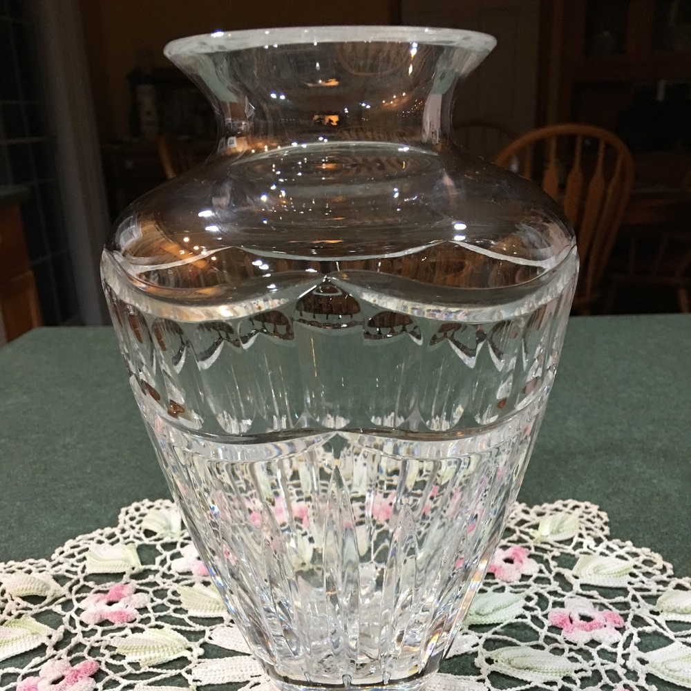 Signed 8 1/4" Waterford Crystal Pompeii Flower Vas